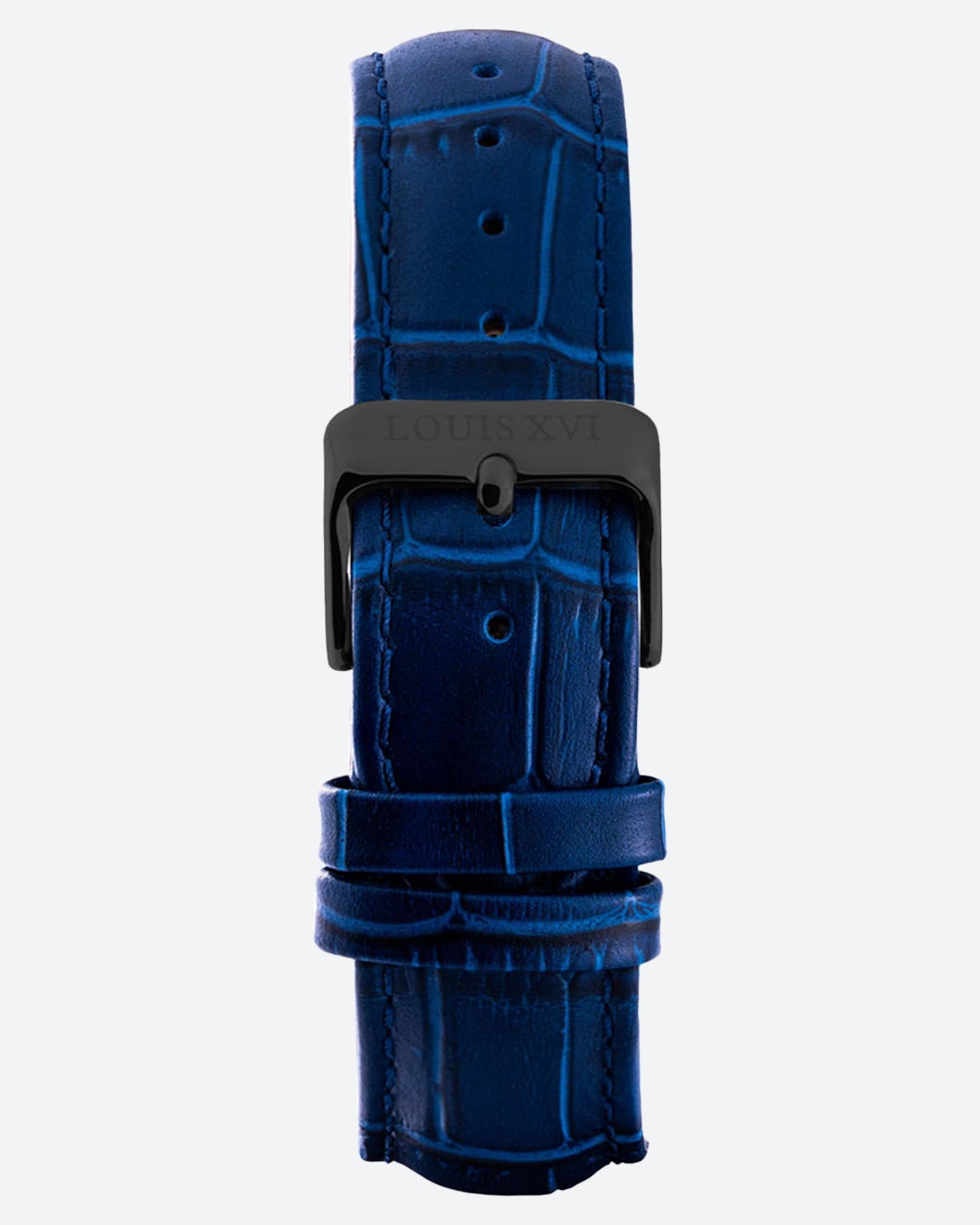 Bracelet en cuir - Bleu/Noir