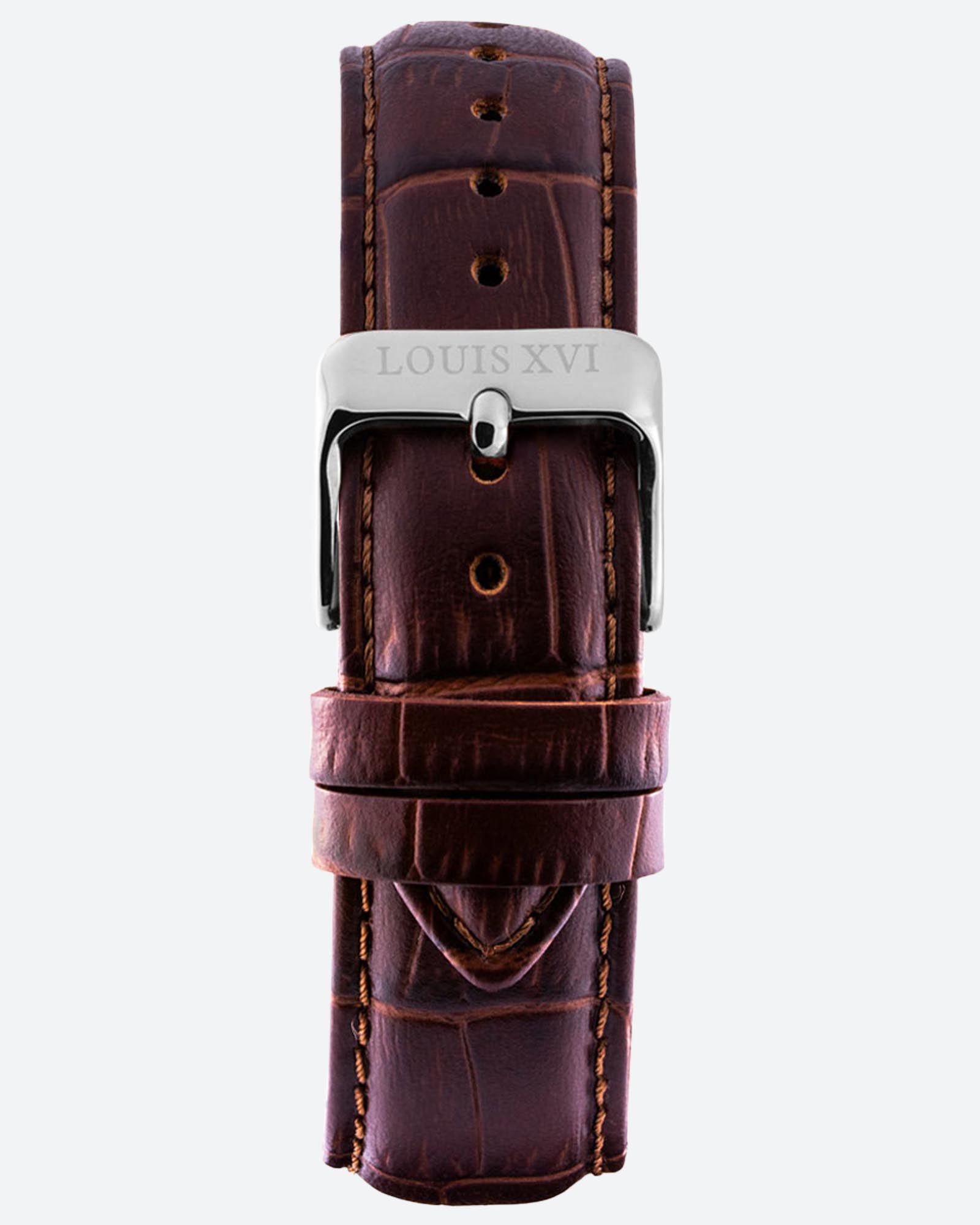 Bracelet en cuir - Marron/Argent