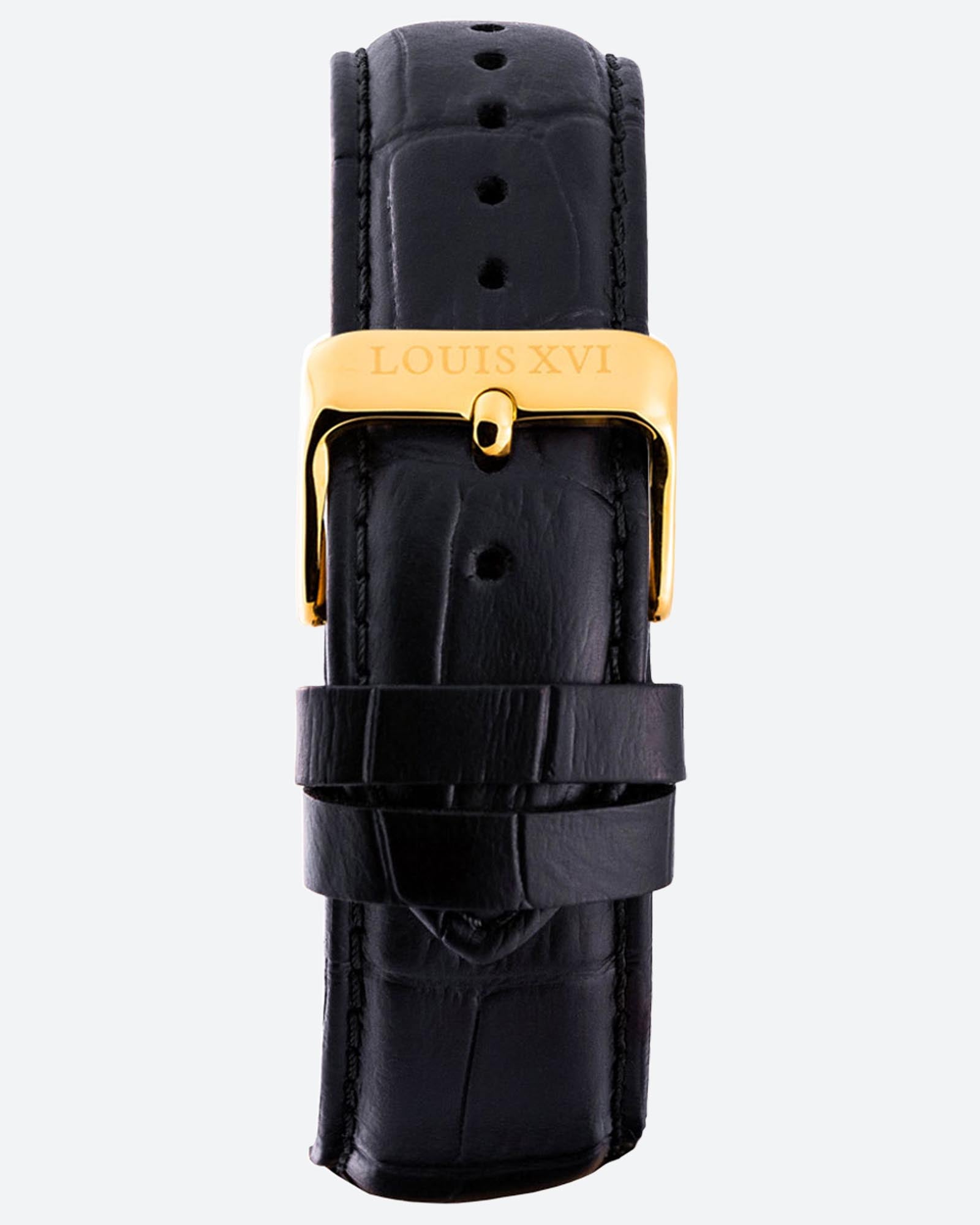 Bracelet en cuir - Noir/Or