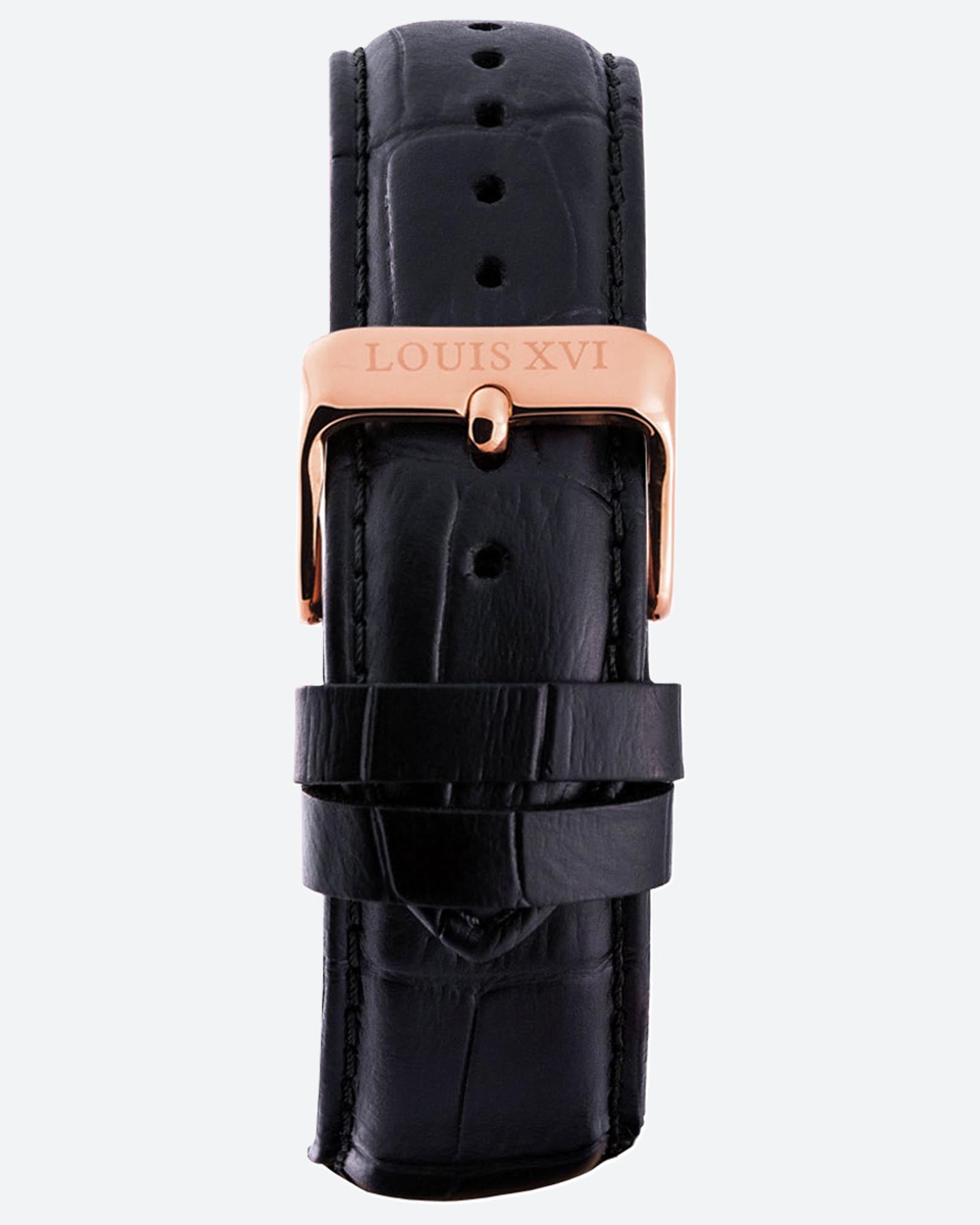 Bracelet en cuir - Noir/Or rose