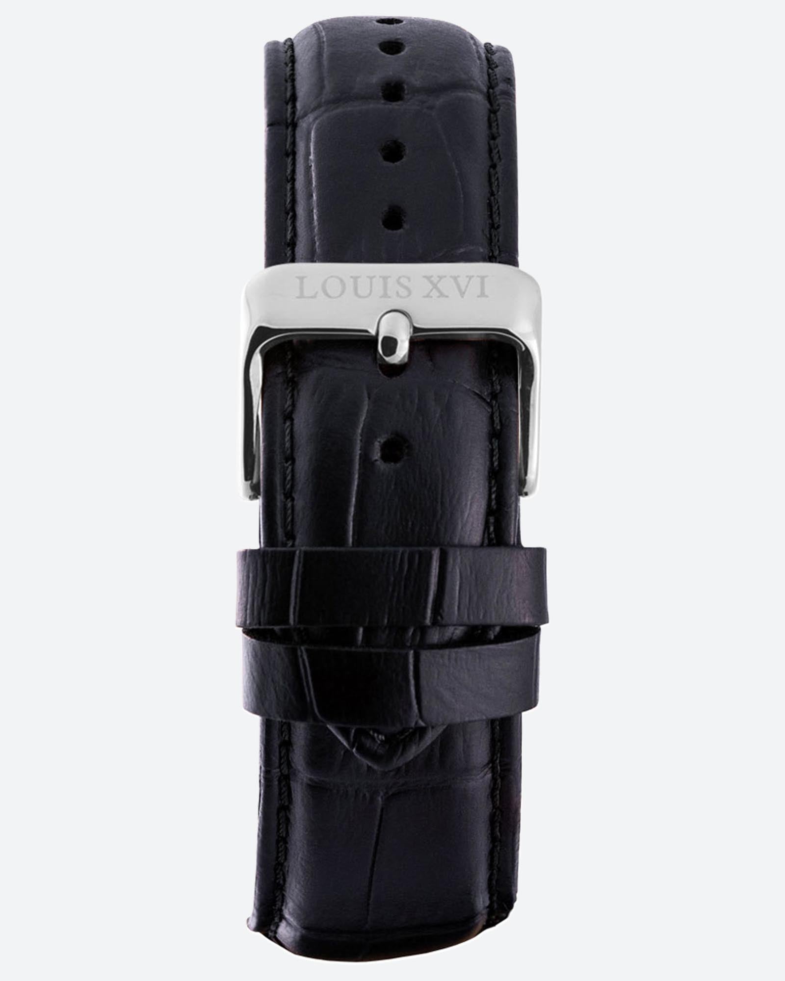 Bracelet en cuir - Noir/Argent