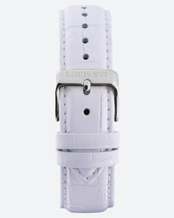 Leather strap - White/Silver