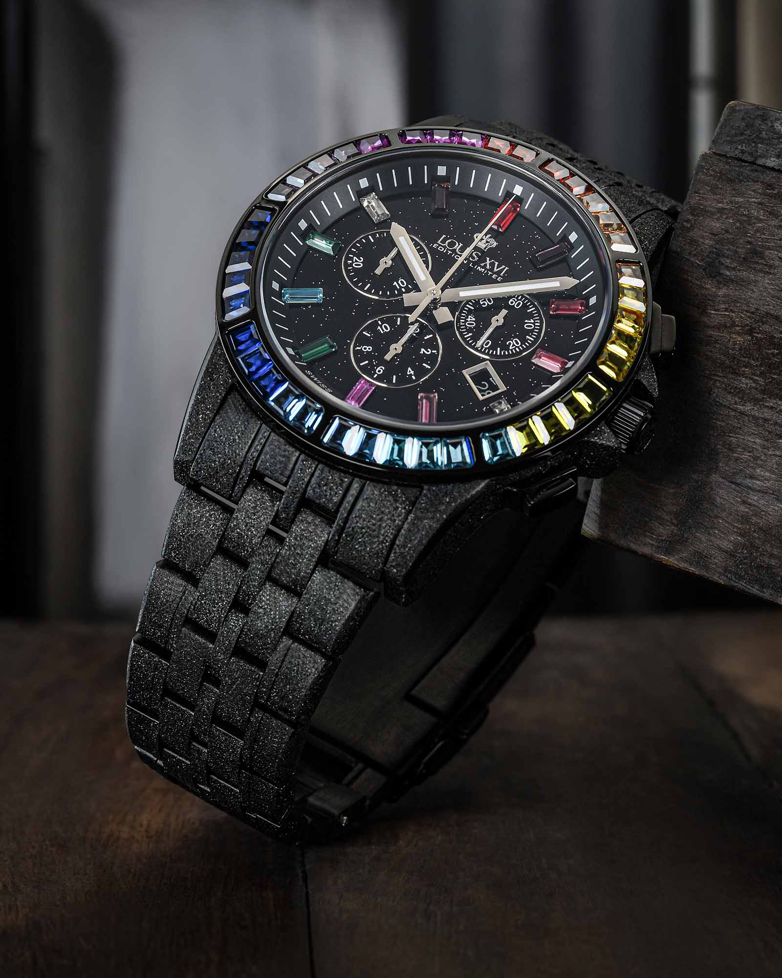 Majesté Frosted Iced Out 1129 Rainbow - 43mm